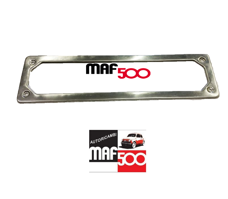 Cornice targa anteriore cromata acciaio inox Fiat 500