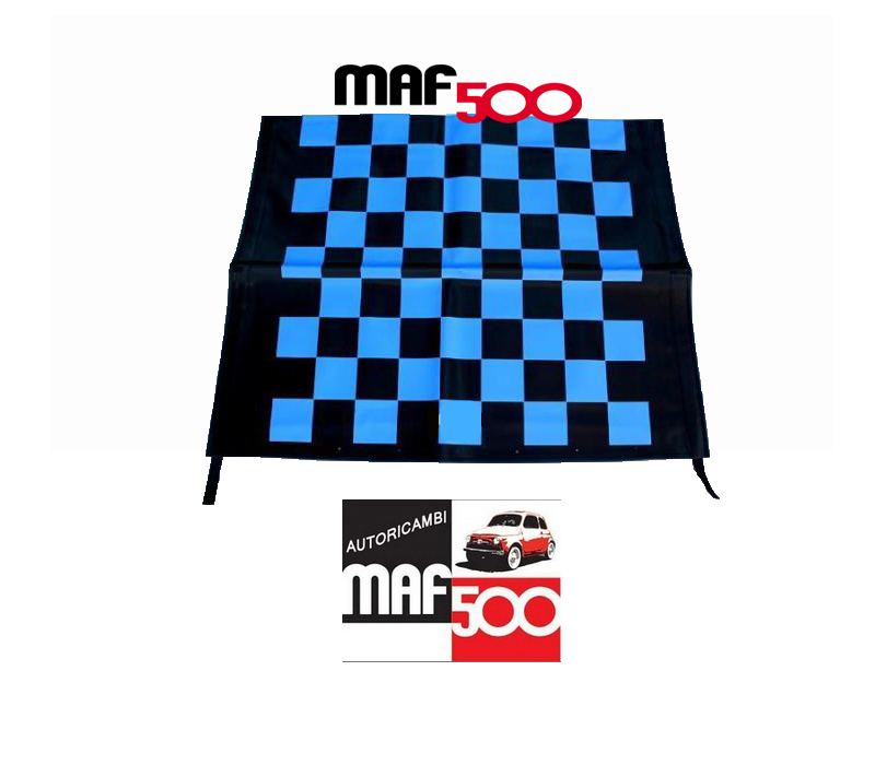 Telo capote a scacchi blu e nero Fiat 500 F L R