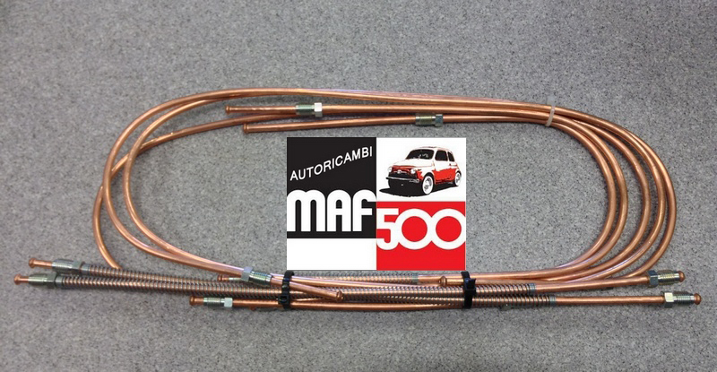 KIT COMPLETO TUBI FRENO IN RAME FIAT 500 GIARDINIERA Base L R (vedi Note - Foto 3