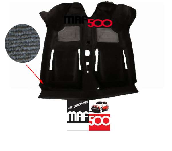 ABI117 Serie 4 pezzi tappeti interni in moquette rossi bordo nero Fiat 500 N D F L R