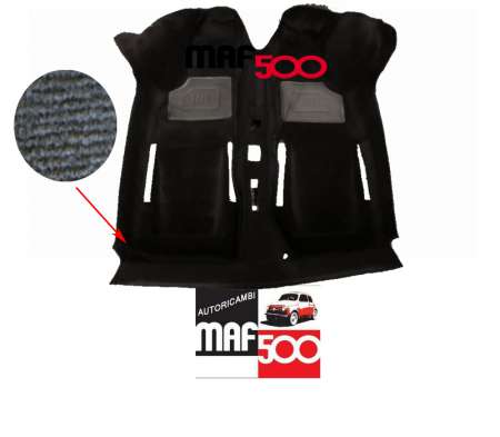 ABI117 Moquette nera tappeto preformato in bouclè tipo originale alta qualità Fiat 500