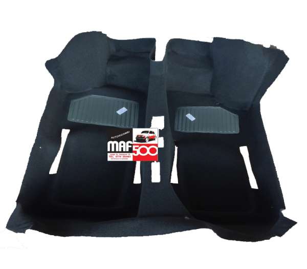 ABI43 Tappeto interno preformato in moquette nera doppia pedana protezione piedi alta qualità Fiat 500 L