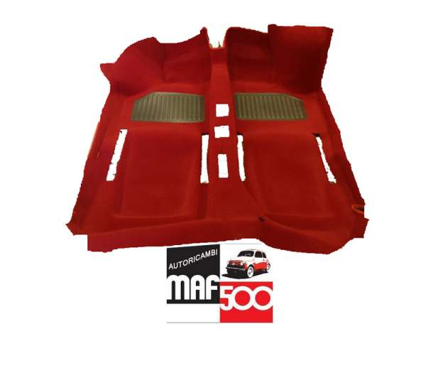 ABI46 Tappeto interno preformato in moquette rossa doppia pedana protezione piedi alta qualità Fiat 500 L