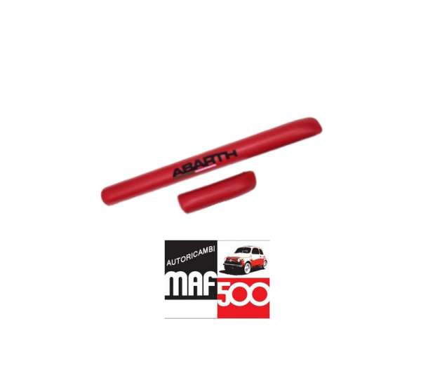 Coppia paraginocchia completo rosso scritta abarth Fiat 500 F L R