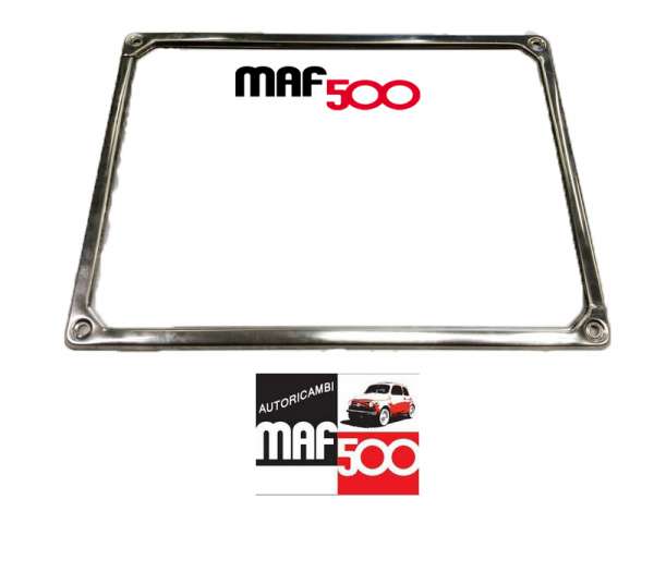AC022 Cornice targa posteriore cromata acciaio inox Fiat 500
