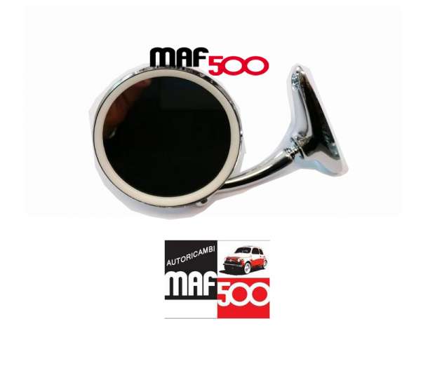 AC081 Specchio retrovisore a cono con fascia bianca fissaggio a vite Fiat 500 N D F L R
