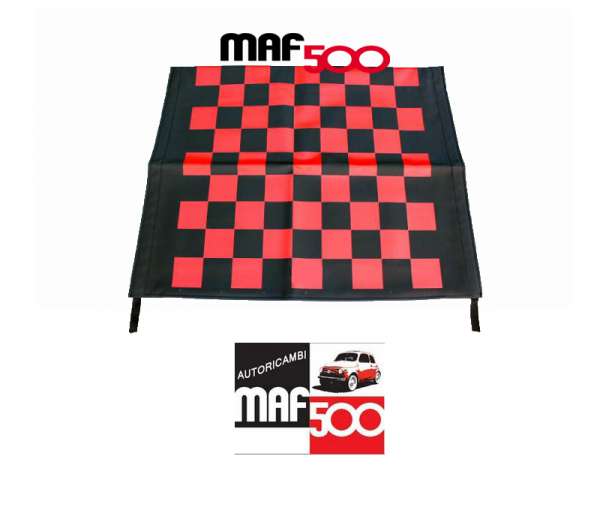 CAP24 Telo capote a scacchi rosso nero Fiat 500 F L R