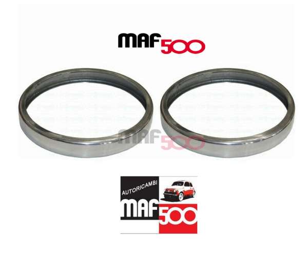 Coppia ghiere basse in alluminio faro Fiat 500 F L R G