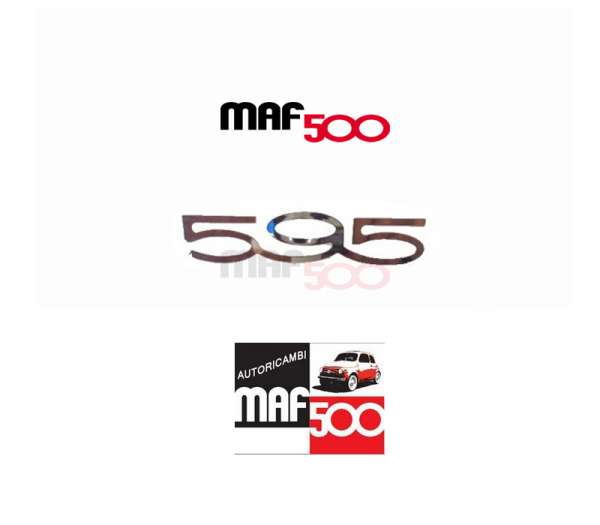 Scritta cromata 595 per cofano anteriore Fiat 500