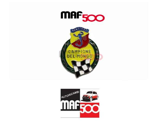 Fregio laterale Abarth Campione Del Mondo Fiat 500