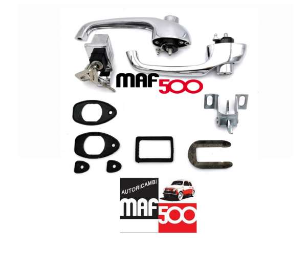 Kit maniglie porta esterne e serratura cofano unica chiave alta qualità Fiat 500 F L R