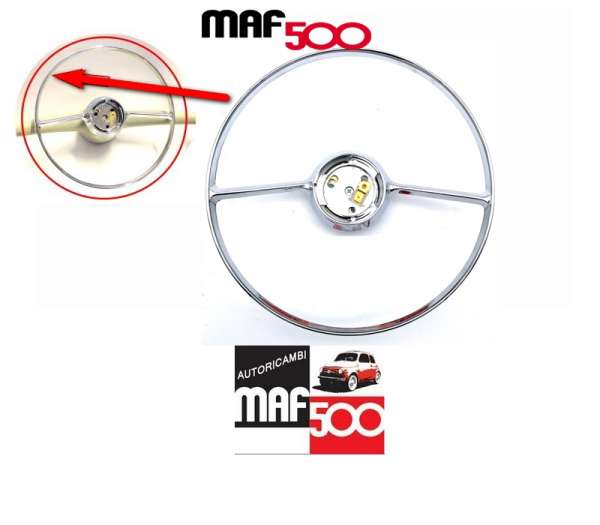 Servoclacson cromato per volante Fiat 500 N D F Giardiniera
