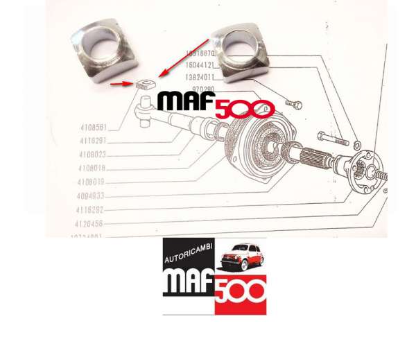 MT049 Coppia pattini semiassi Fiat 500 N D F L R Fiat 126
