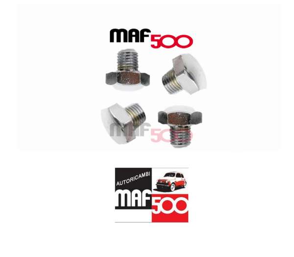 Kit 4 bulloni cromati fissaggio coppa ruota Fiat 500