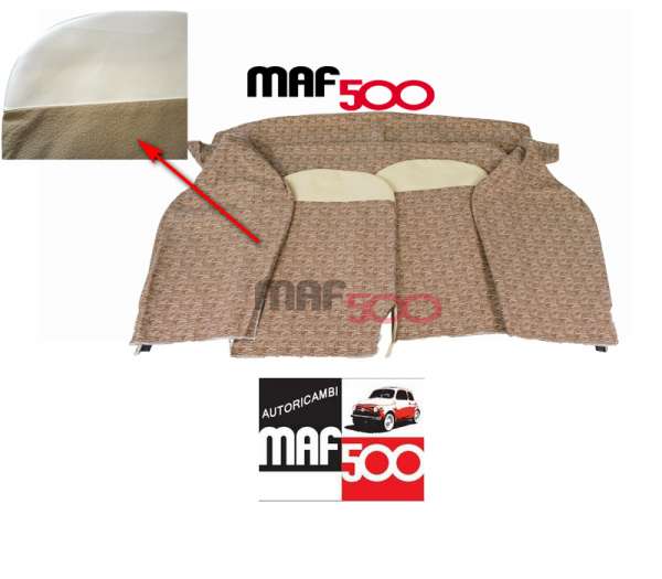 Kit tappezzeria fodere Nocciola in tessuto tinta unita con Lunetta Avorio Fiat 500 D
