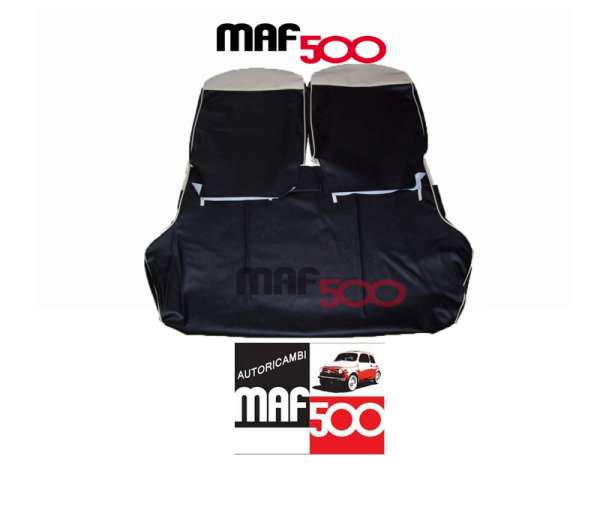 Kit tappezzeria fodere Nero con lunetta Avorio in Skay alta qualità Fiat 500 F