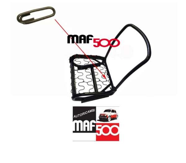 Clips metallica fissaggio molle esterne telaio sedile anteriore Fiat 500 F L R Giardiniera