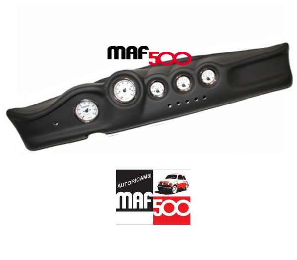 Cruscotto lungo in pelle sportivo 5 strumenti Abarth Bianchi Fiat 500 F L R
