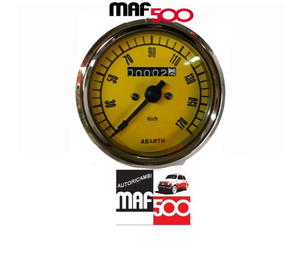 Strumento contachilometri KM Giallo Abarth Ø 80 mm Fiat 500