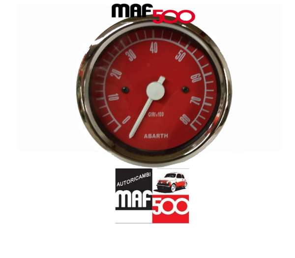 Strumento contagiri Rosso Abarth Ø 80 mm Fiat 500