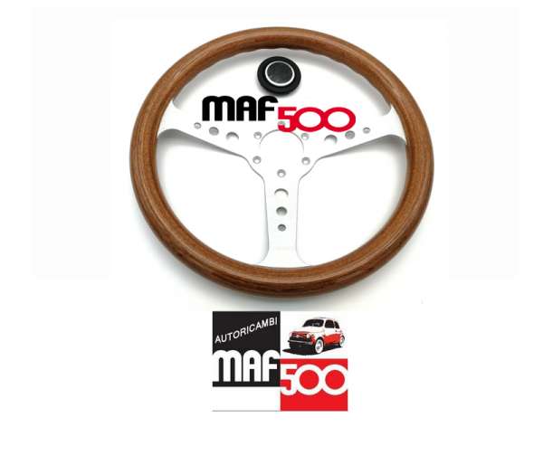 Volante sportivo in legno mogano Ø 350 mm Fiat 500 126