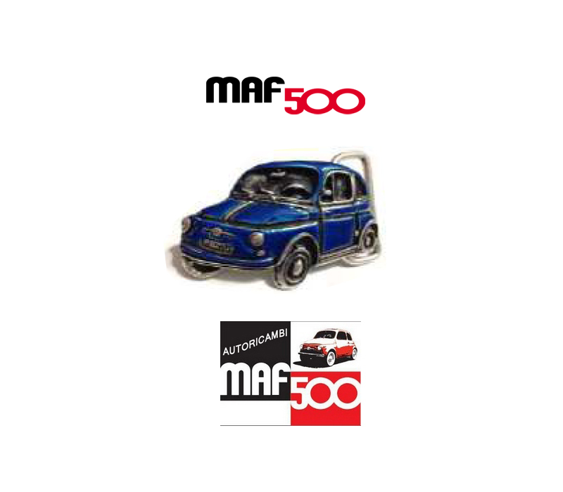 Fibbia Fiat 500 per cintura in metallo blu
